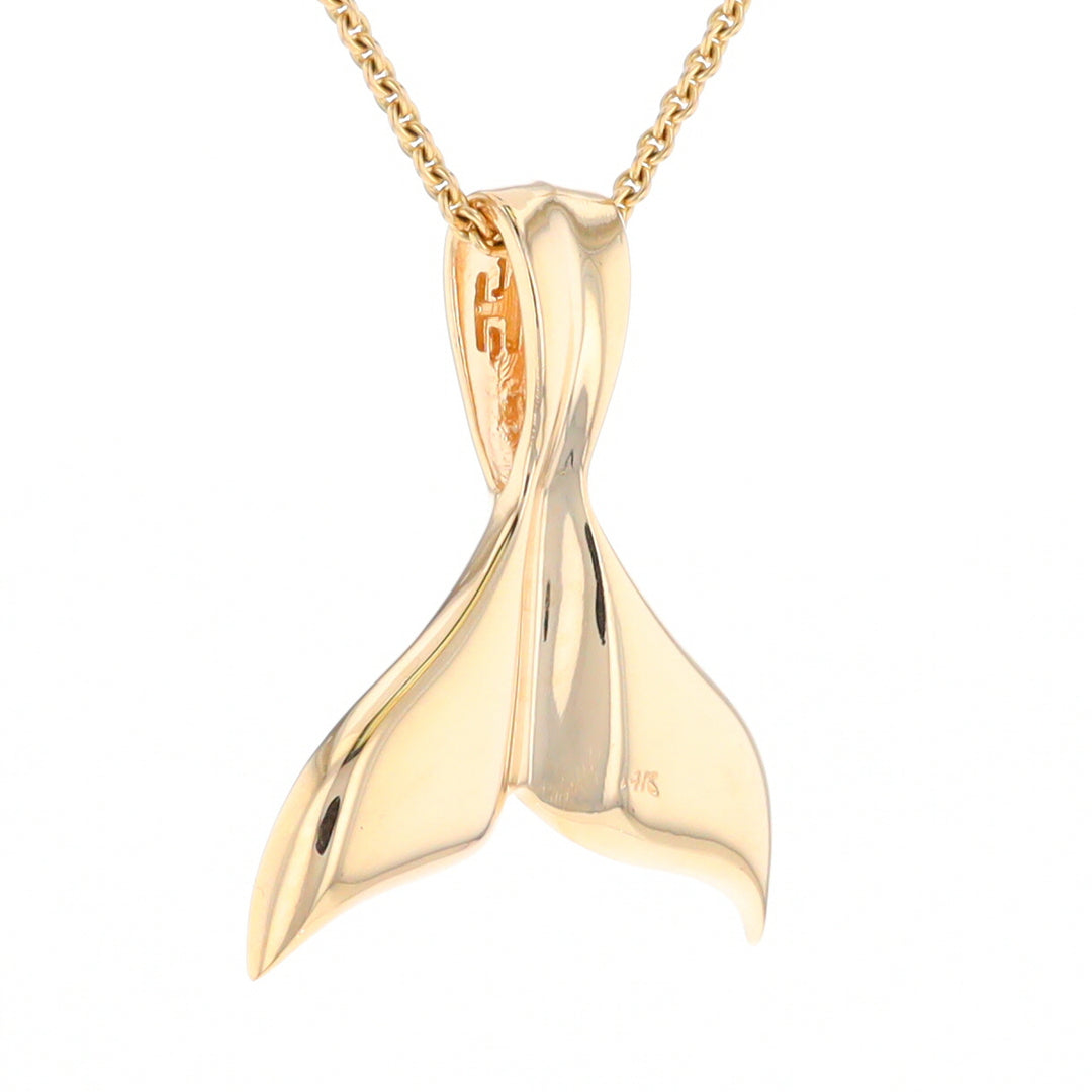Whale Tail Natural Gold Nuggets Inlaid Pendant XL