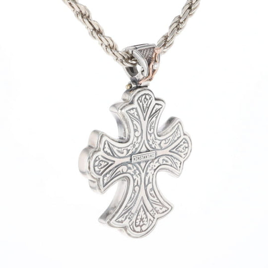 Sterling and 18K Gold Konstantino Cross Pendant