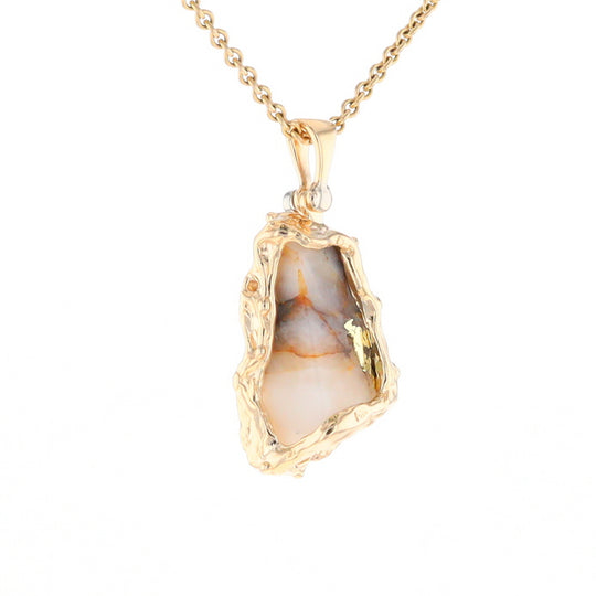 Gold Quartz Freeform Pendant - G3