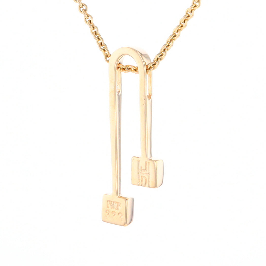 Gold Quartz 2 Square Curved Bar Pendant