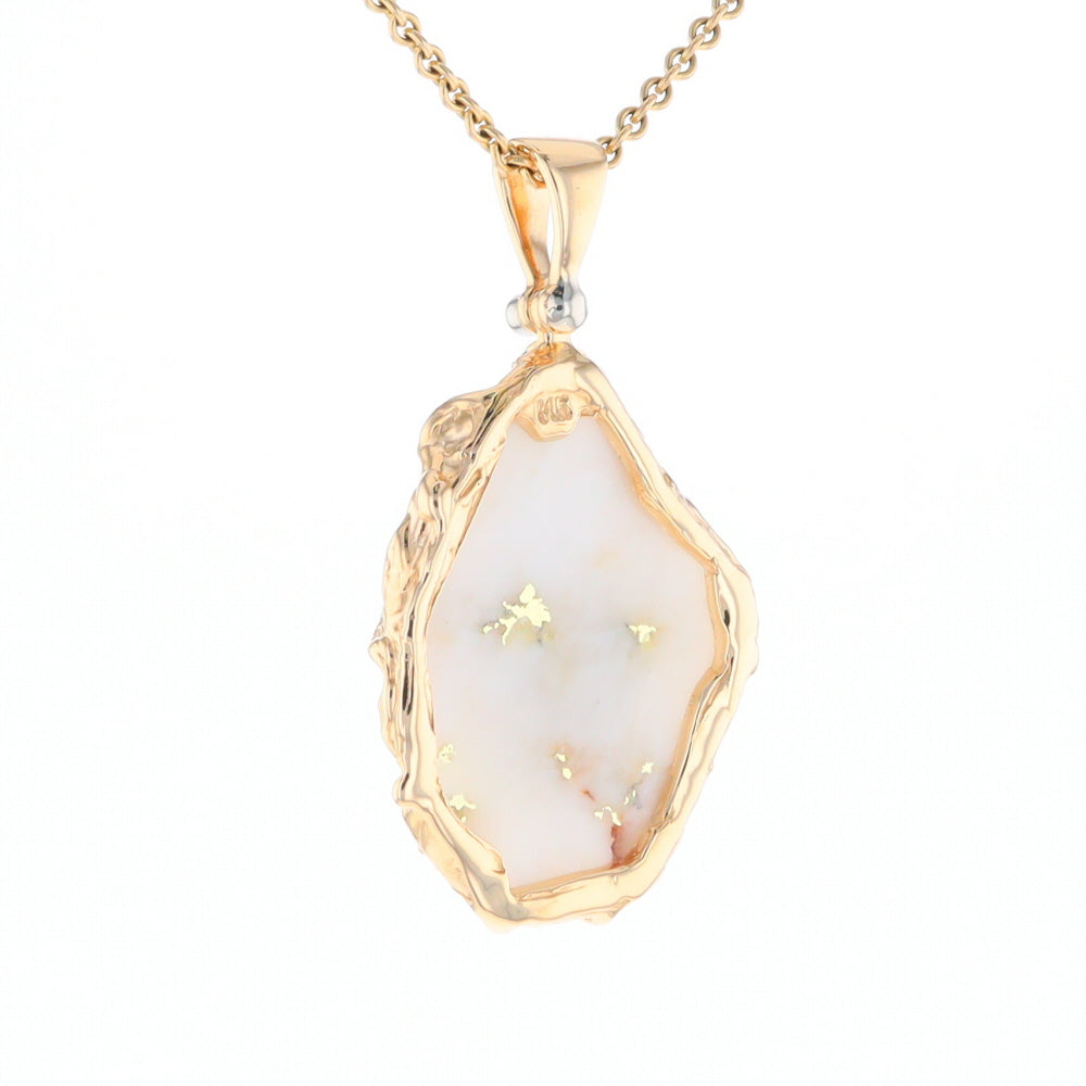 Gold Quartz Freeform Pendant