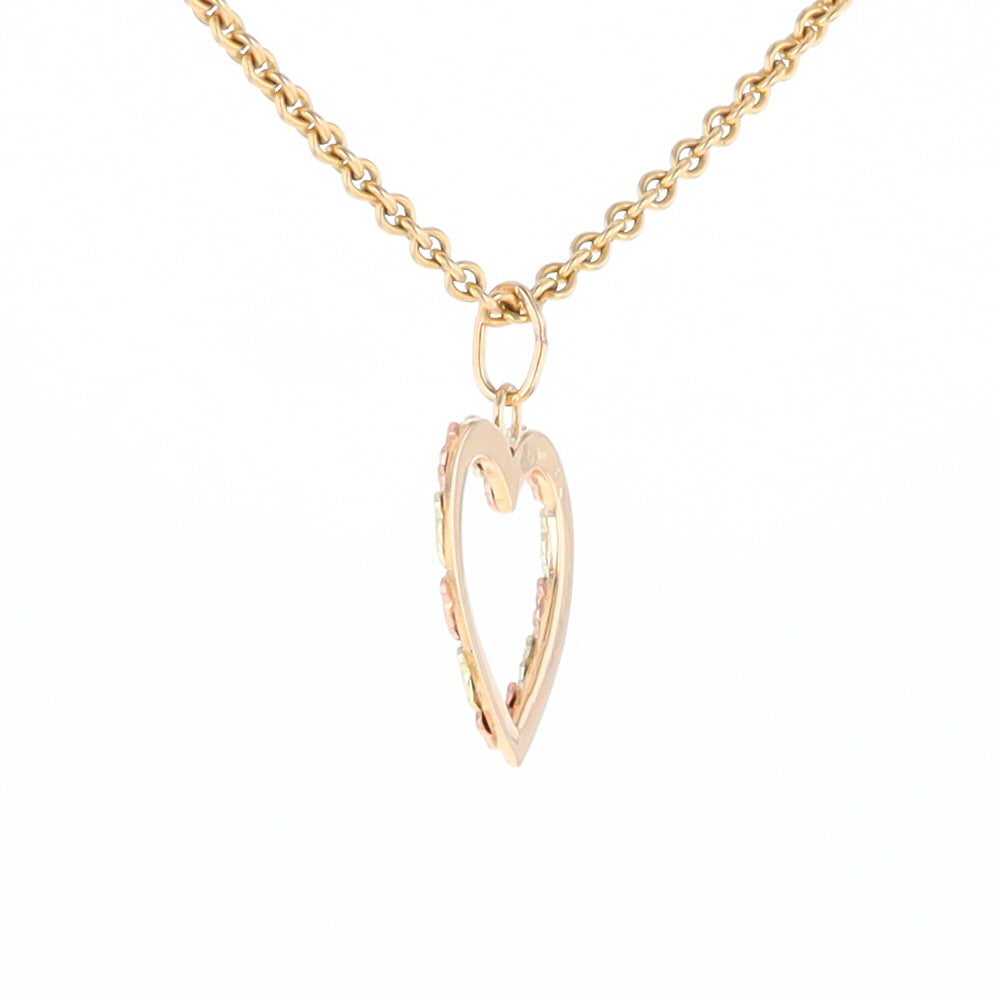 Black Hills Gold Heart Leaf Pendant