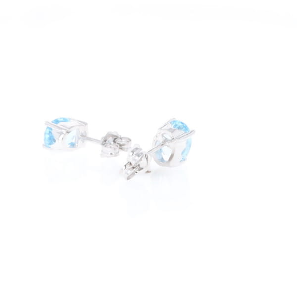 Oval Blue Topaz Stud Earrings