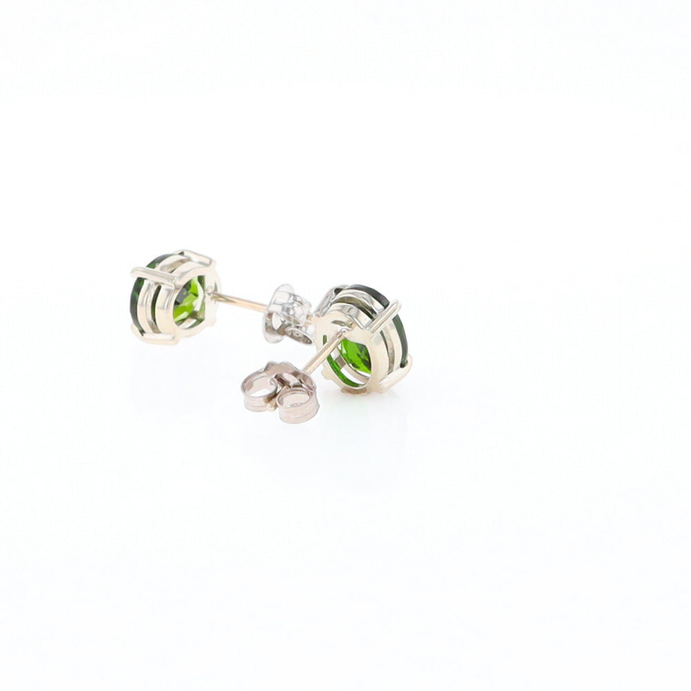 Chrome Diopside Solitaire Studs