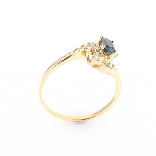 Oval Sapphire Diamond Bypass Ring