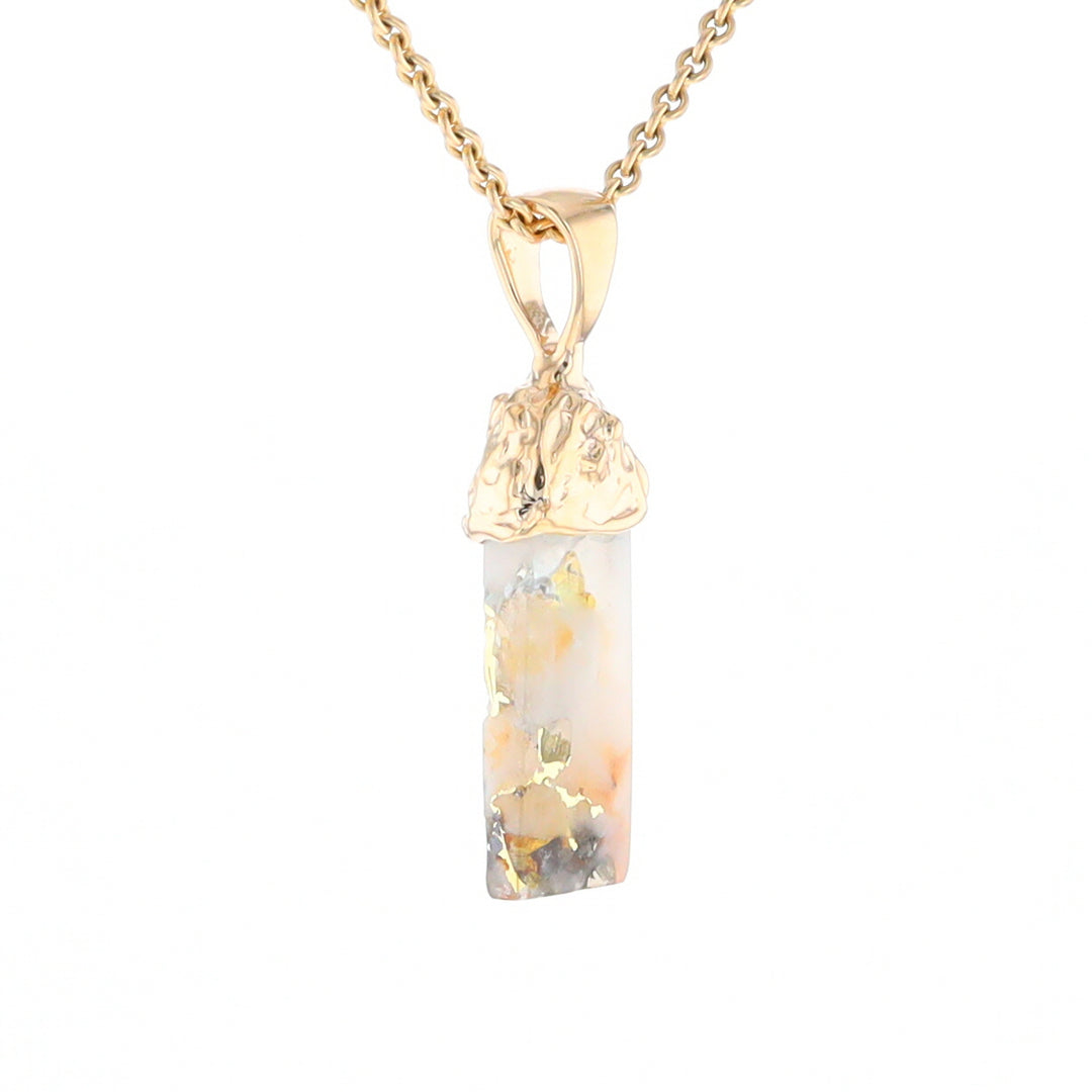 Gold Quartz Free Form Pendant