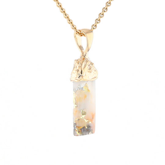 Gold Quartz Free Form Pendant