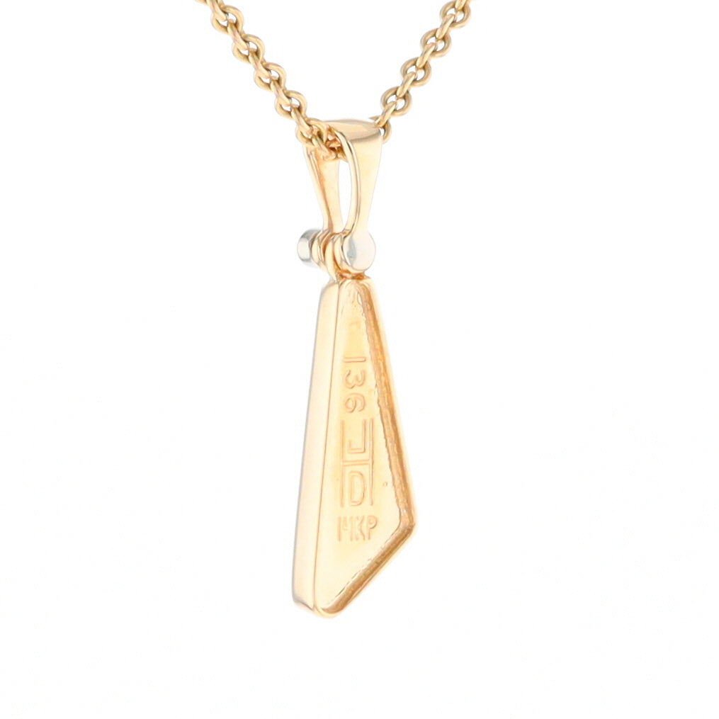 Triangular Gold Quartz Pendant - G2