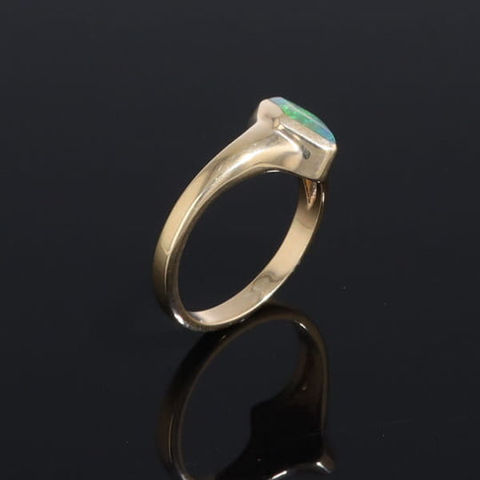 Ethiopian Opal Rings Diamond Shape Inlaid Design