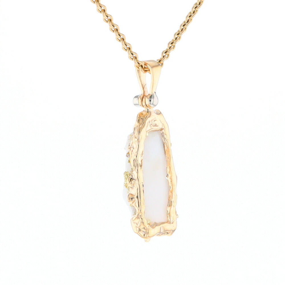 Rough Gold Quartz Freeform Pendant