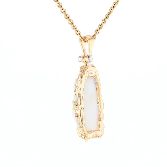 Rough Gold Quartz Freeform Pendant