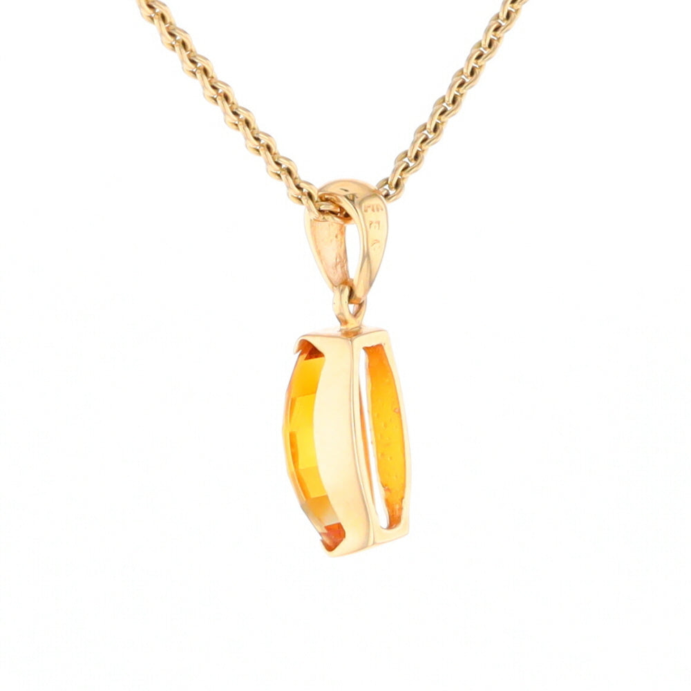 Fancy Cut Citrine Solitaire Pendant