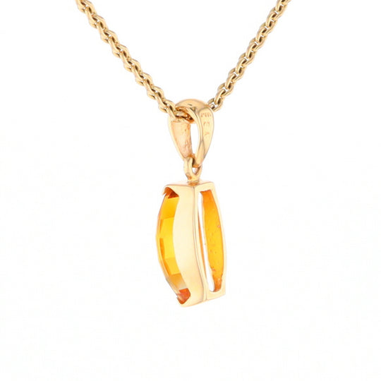 Fancy Cut Citrine Solitaire Pendant