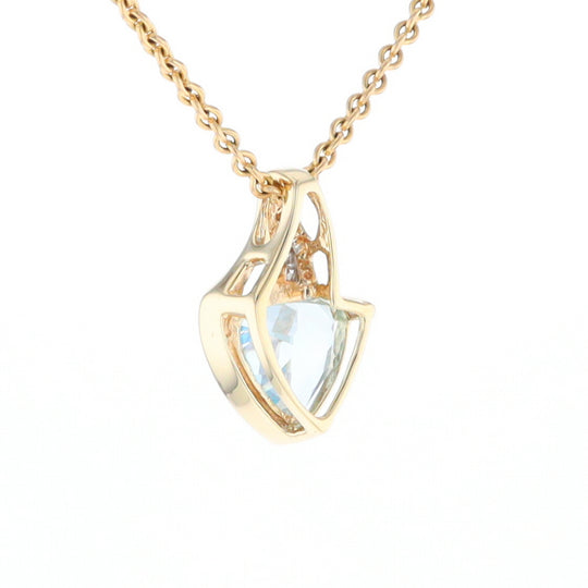 Trillion Blue Topaz Diamond Pendant