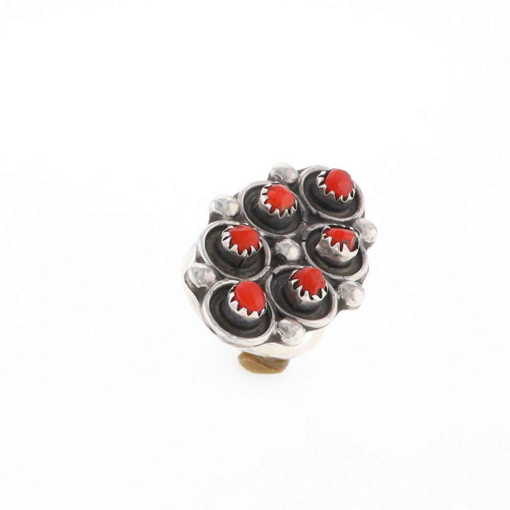 Bezel Set Coral Ring