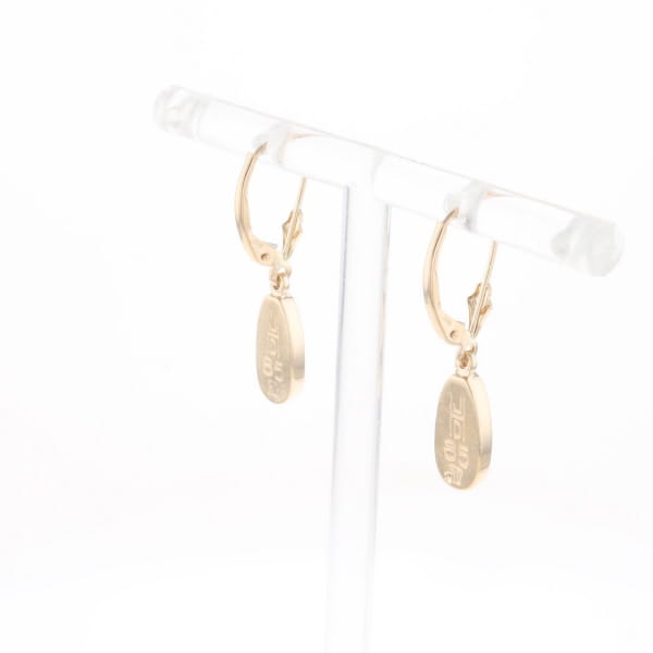 Gold Quartz Earrings Tear Drop Inlaid Lever Backs