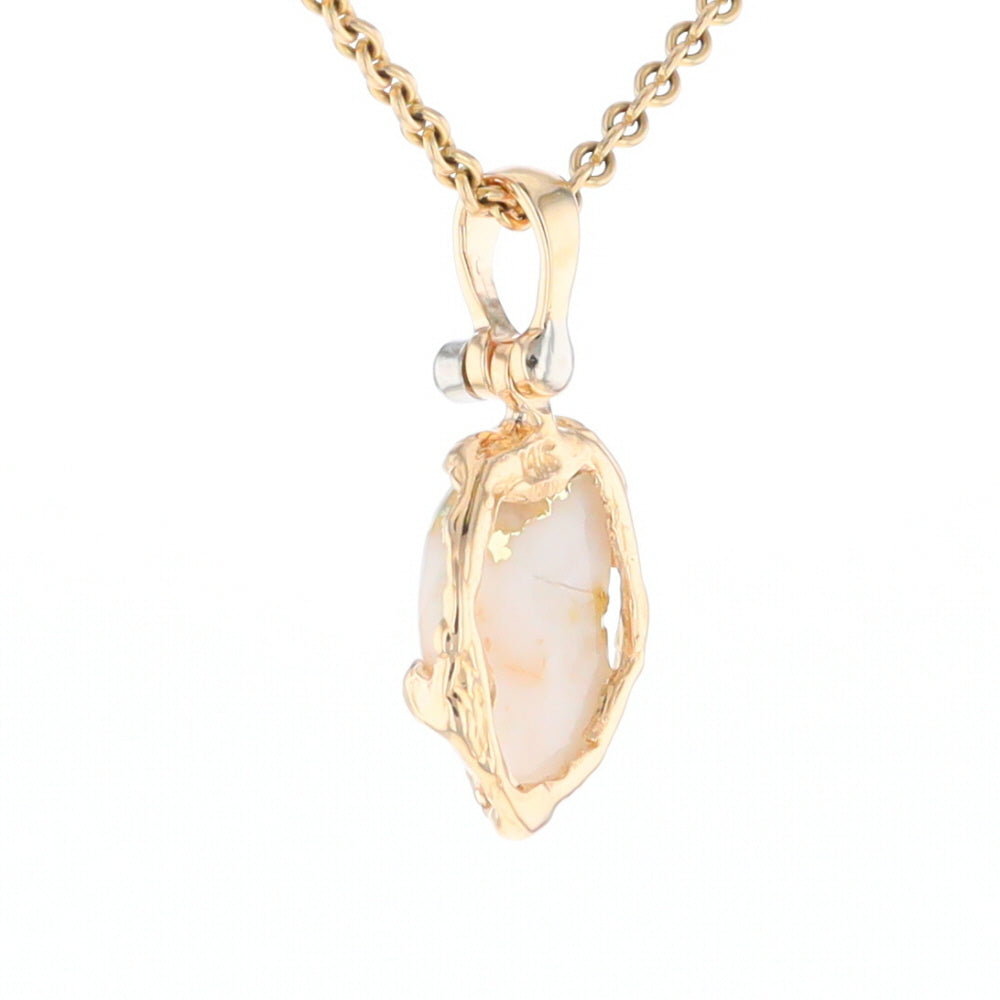 Gold Quartz Free Form Pendant