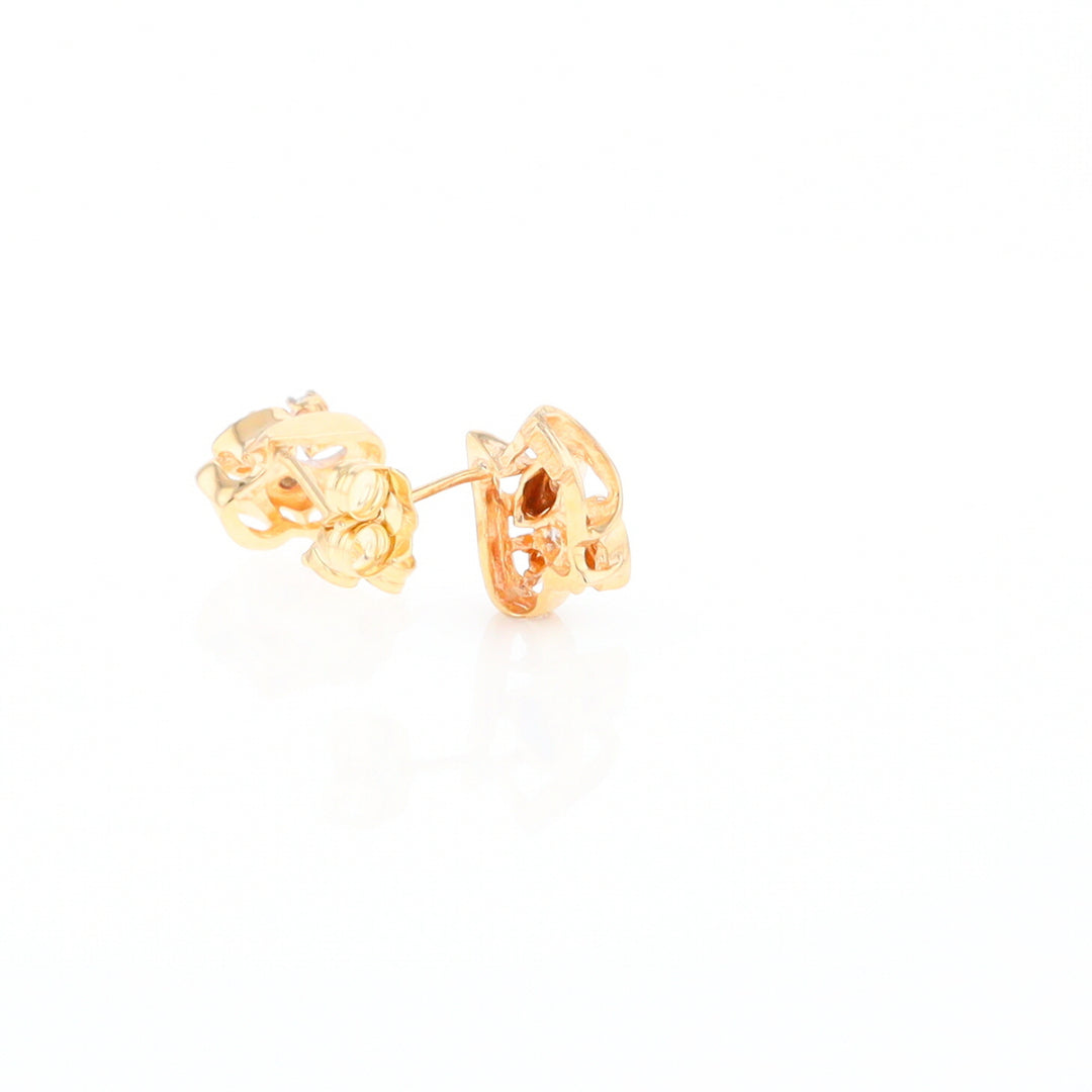 Diamond Leaf Stud Earrings