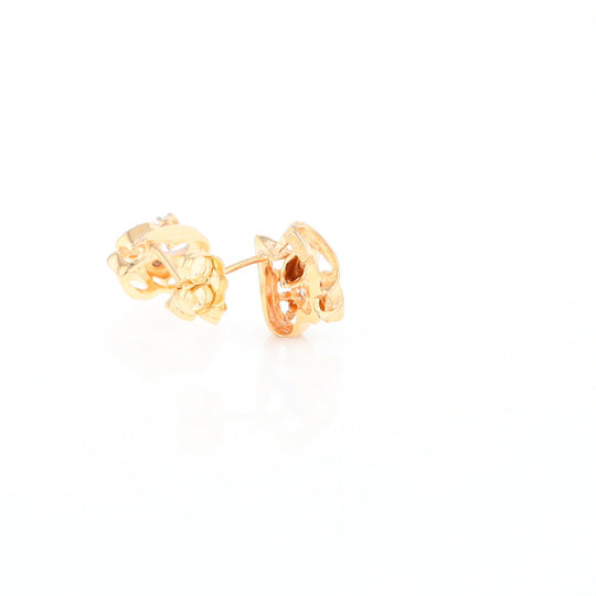 Diamond Leaf Stud Earrings