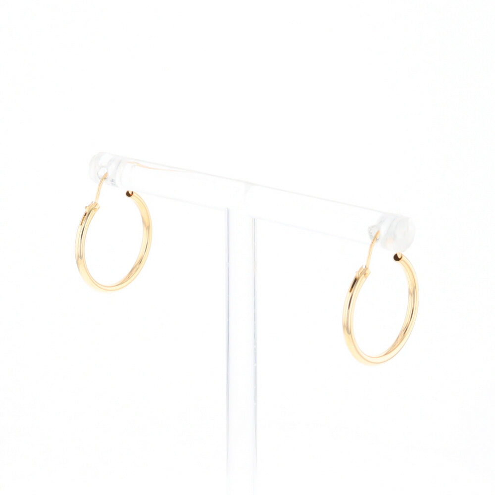 Gold Hollow Tube Hoop Earrings