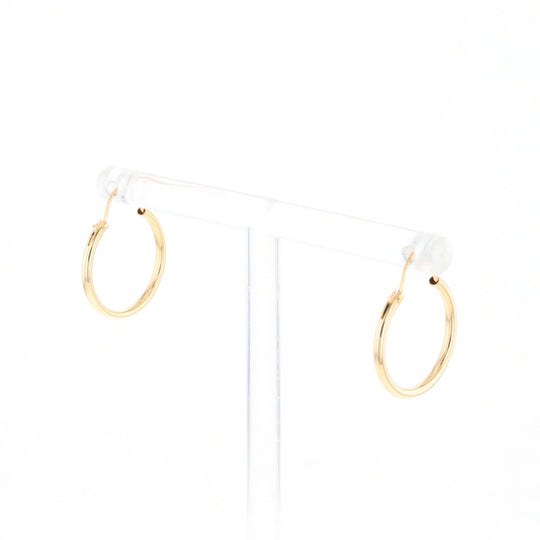 Gold Hollow Tube Hoop Earrings