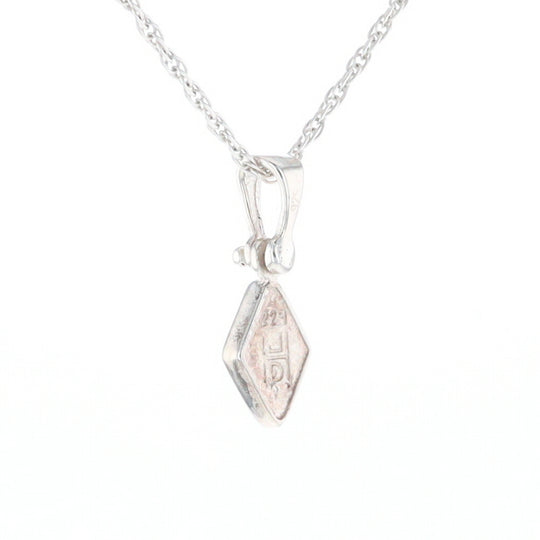 Sterling Silver Gold Quartz Inlaid Diamond Pendant - G3