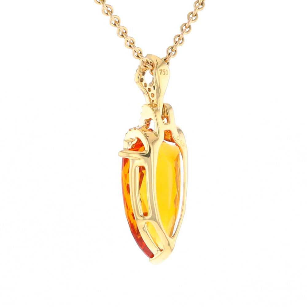 Citrine Pendant with Diamond Bail