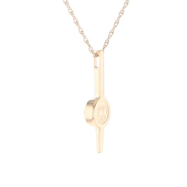 Gold Quartz Necklace Bar Design Round Fine Quality Inlaid Pendant