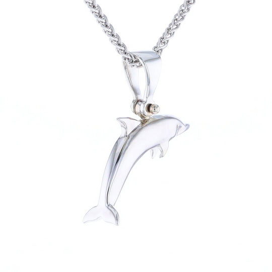 Onyx Inlaid Dolphin Pendant