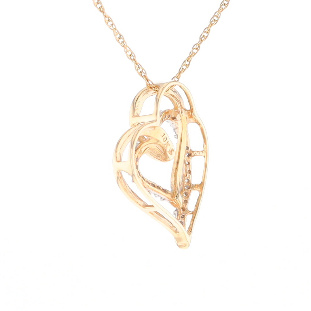 Double Heart Diamond Pendant