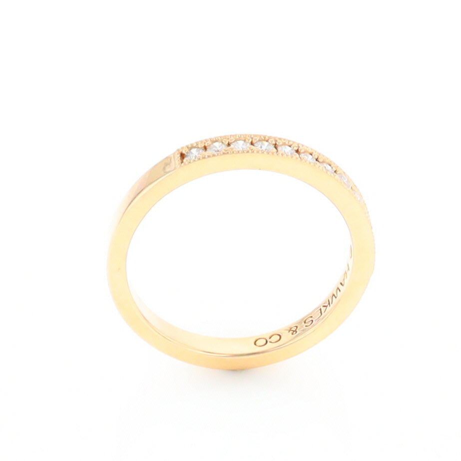 Yellow Gold Milgrain Diamond Wedding Band