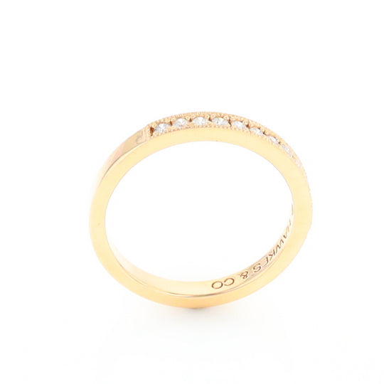 Yellow Gold Milgrain Diamond Wedding Band