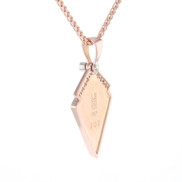 Turquoise Kite Shaped Inlaid Pendant with 0.19ctw Diamonds