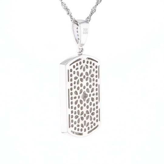 Cubic Zirconia Dog Tag Pendant