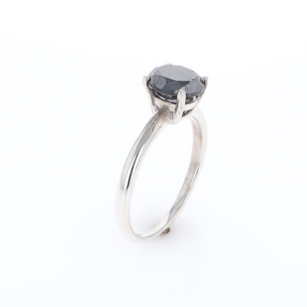 Black Diamond Solitaire Ring