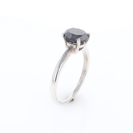 Black Diamond Solitaire Ring