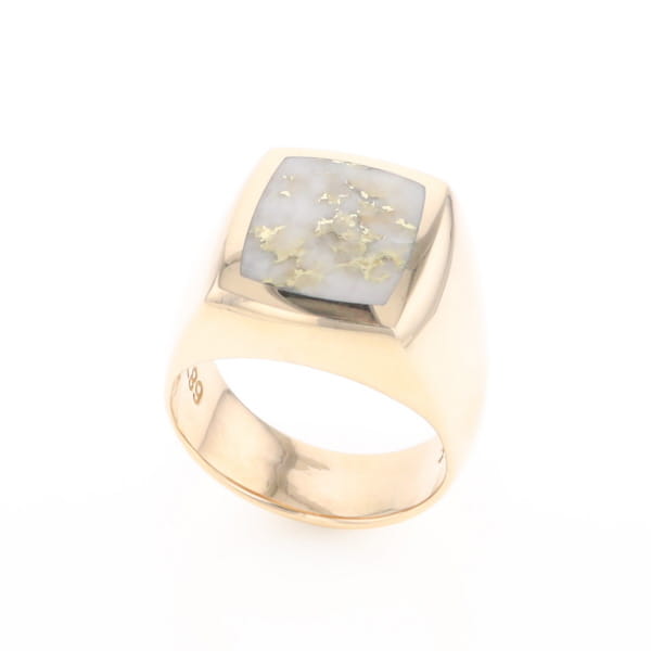 Natural Gold Quartz Men's Ring