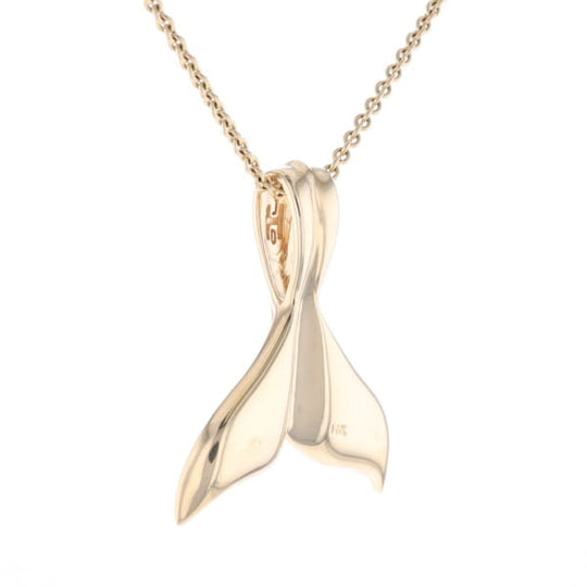 Whale Tail Necklaces Natural Gold Quartz and Nuggets Inlaid Pendant