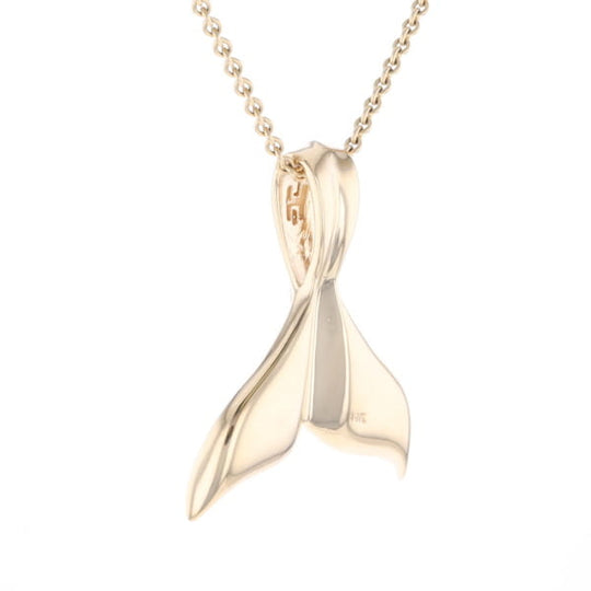 Whale Tail Natural Gold Nuggets Inlaid Pendant XL