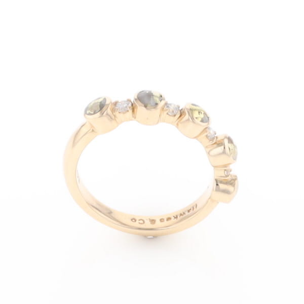 Gold Quartz Circle Inlay Wedding Band - G2