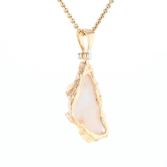 Gold Quartz Freeform Pendant