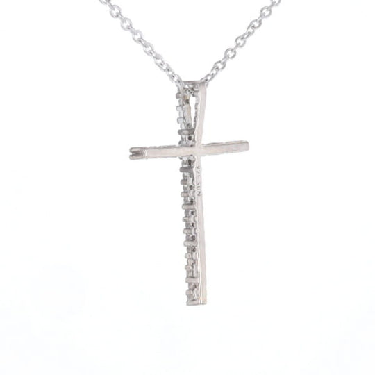 Thin Diamond Cross Necklace
