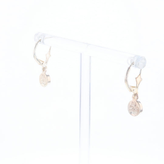 Gold Quartz Inlaid Round Bezel Earrings