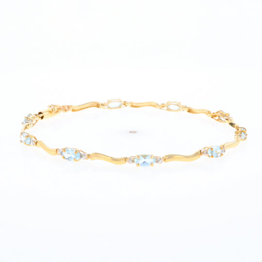 Aquamarine and Diamond Tennis Bracelet