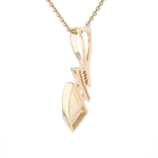 Retro Style Triangular Onyx Inlaid Pendant with .07ctw Diamonds