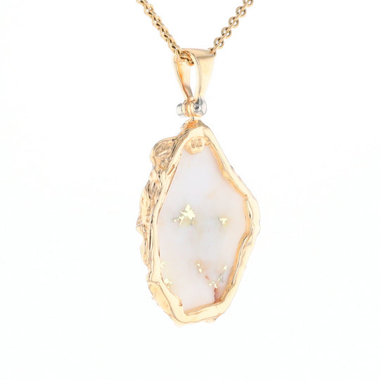 Gold Quartz Freeform Pendant