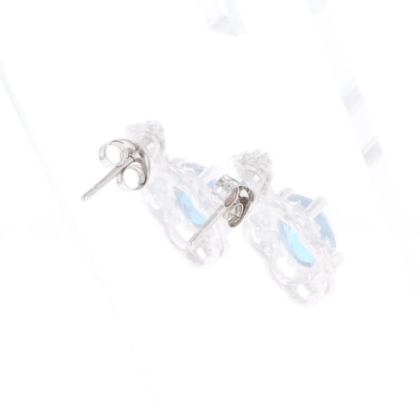 London Blue Topaz in Filigree Setting Dangle Earrings