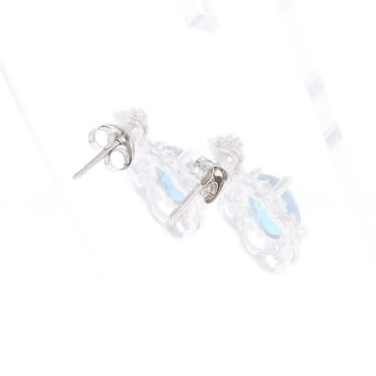 London Blue Topaz in Filigree Setting Dangle Earrings