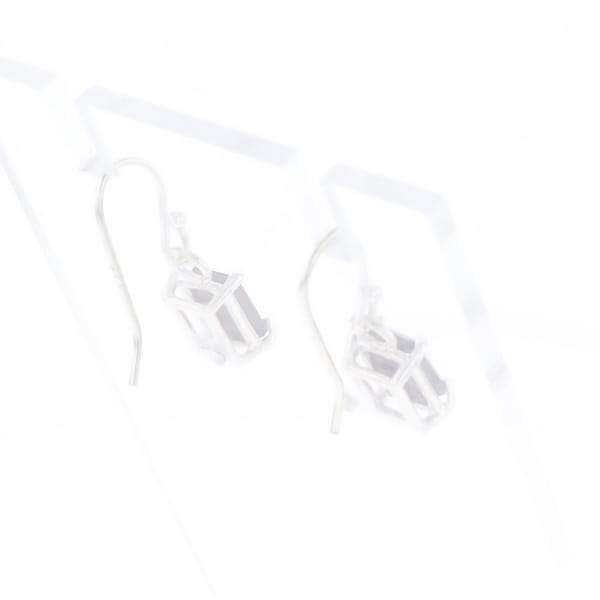 Emerald Cut Garnet Earrings