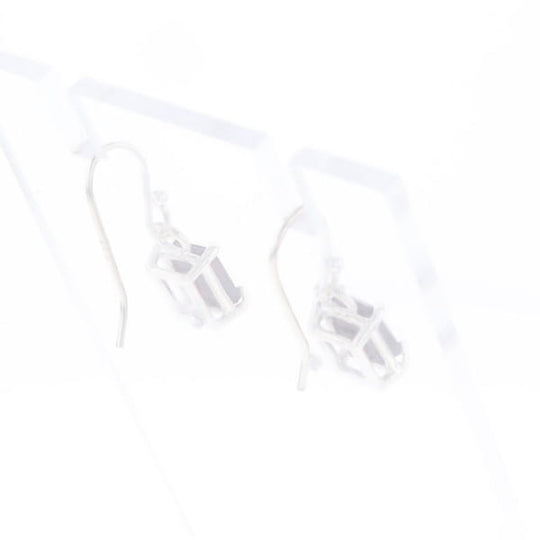 Emerald Cut Garnet Earrings